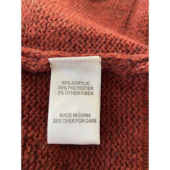 Fortune & Ivy NWOT Shawl Collar Open Cardigan Brick Red Size S Long Sleeve - Picture 5 of 12